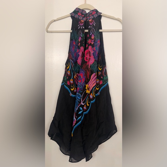 Johnny Was Jade Devi Halter Floral Blouse Black Size Medium - Picture 4 of 8